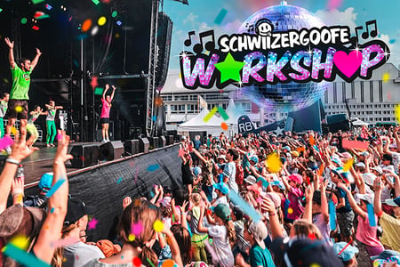 Schwiizergoofen und tanzende Kinder Schwiizergoofen und tanzende Kinder