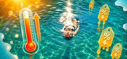 Frau im Naturschwimmbecken