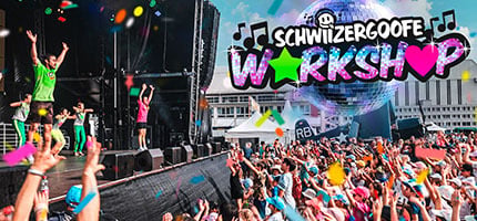 Schwiizergoofe mit tanzenden Kindern